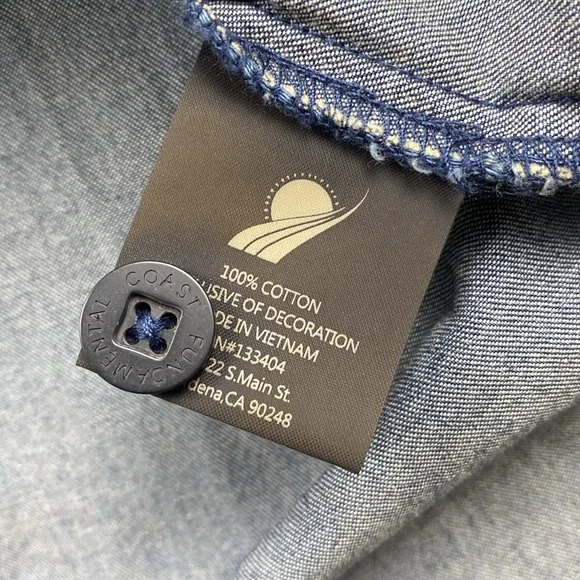 Fundamental Coast Denim Short Sleeve Button Up (Blue) - Picture 15 of 16
